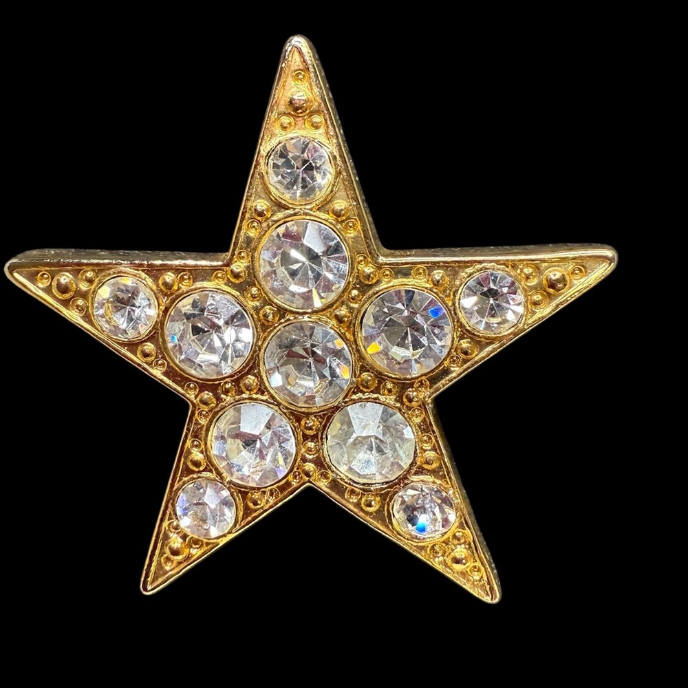 Park Lane Gold and Rhinestone Star Brooch